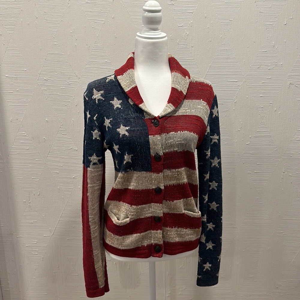 Denim & Supply Ralph Lauren USA Flag Cardigan Size M